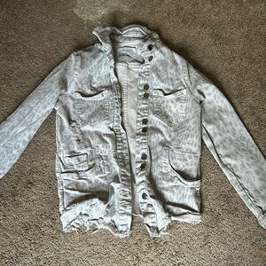 Cheetah print jean jacket